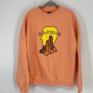Brain Dead Orange Crewneck Sweater Size Large
